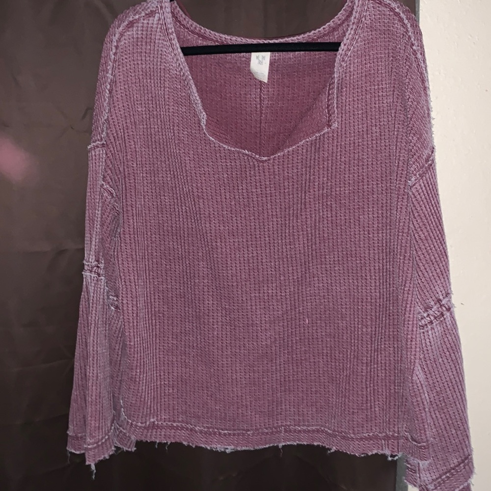Free People Tunic Top Waffle Sweater